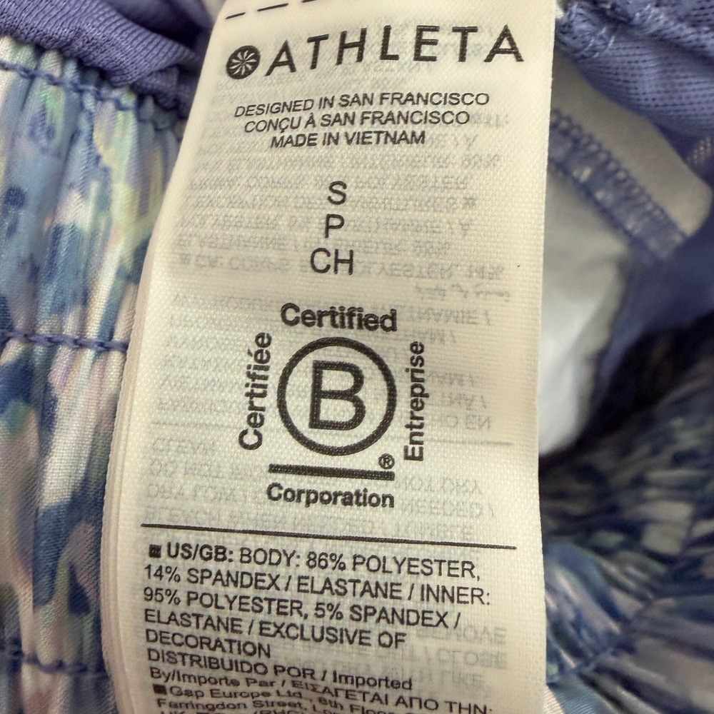Athleta High Rise Run Short size Small Purple/White - Picture 3 of 7